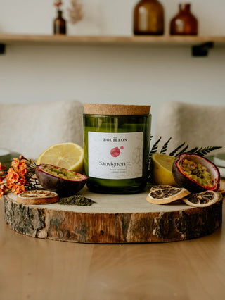 Bougie Sauvignon + décoration