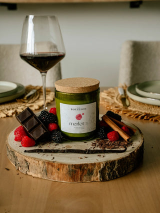 bougie merlot + déco
