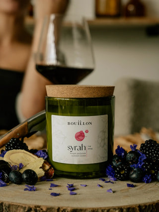 bougie syrah avec décoration